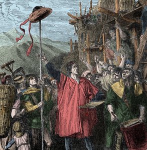 El sombrero de Gesler - El alguacil Hermann Gessler erige un poste en Altdorf y cuelga su sombrero en él, obligando a los habitantes a inclinarse frente a él. Guillermo Tell de Unknown artist