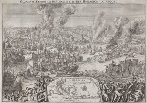 Gloriosa expedición de ingleses y holandeses a Vigos (Victoria del almirante Rooke frente a Vigo, 12 de octubre de 1702) de Unknown artist