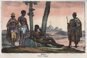 Hotentotes Gonqui del Cabo - grabado de 