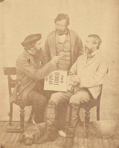 [Retrato de grupo de tres hombres, India] de Unknown artist