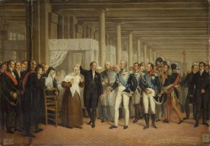 Guillaume Dupuytren (1777-1835), en el Hôtel-Dieu, presenta a Carlos X una operación ocular, hacia 1825 (óleo sobre lienzo)