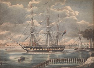 HMS "Active" (litografía coloreada) de Unknown artist