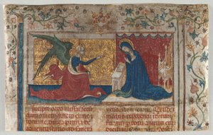 Half Leaf from a Missal: The Annunciation de Unknown artist