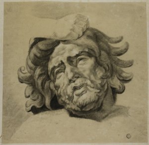 Mano de centauro agarrando cabeza de lapita (según una de las metopas del Partenón, Museo Británico)