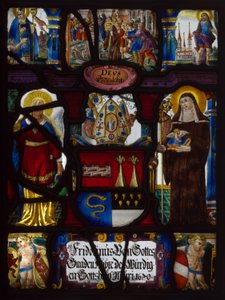 Panel heráldico con las armas de Fridoinus Summerer, abad de Muri, Suiza