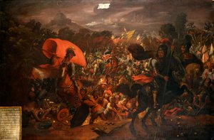 Hernán Cortés huyendo de la capital azteca de Unknown artist