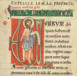 Inicial historiada de una Biblia