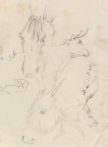 Caballos, vacas y hombres de Unknown artist