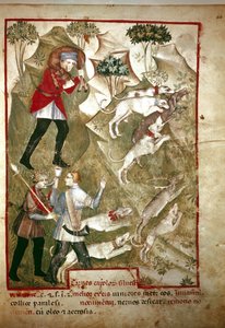 Caza (Miniatura, siglo XIV) de Unknown artist