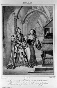 Ilustración para la Escena 2 del Acto II de “Ricciarda” de Ugo Foscolo (1778-1827) siglo XIX de Unknown artist