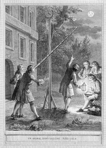 Ilustración de la fábula “Un animal en la luna” de Jean de la Fontaine de Unknown artist