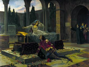 Ilustración de la última escena del ballet “Romeo y Julieta” de Piotr Ilich Tchaikovsky de Unknown artist