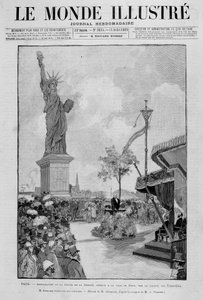 Inauguración de la Estatua de la Libertad en reducción (réplica), ofrecida a la Ciudad de París por los Estados Unidos - en “The Illustrous World” del 13/07/1889 de Unknown artist