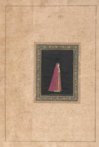 Mujer india con vestido rojo y dorado de Unknown artist