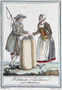 Habitantes cerca de Estrasburgo - en Encyclopédie des voyages por Grasset Saint Sauveur, edición París