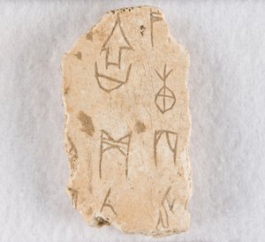 Fragmento de hueso inscrito ("hueso oracular") de Unknown artist