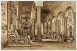 Interior de una catedral en el sur de Italia