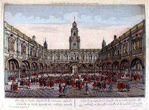 Interior de la Bolsa Real de Londres - Vista óptica de Unknown artist