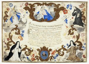 Certificado de investidura de la hermana María Teresa Baglioni de Unknown artist