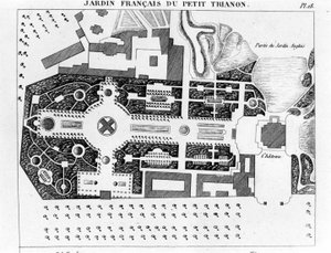 Jardín francés del Peer Trianon - en "Essay sur la composition et l