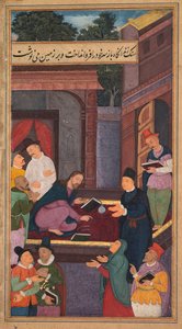 Jesús escribe en el suelo, desde un Espejo de Santidad (Mir’at al-quds) del Padre Jerome Xavier de Unknown artist