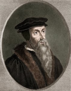 Juan Calvino - Jean Calvin 1509-1564 - grabado - siglo XIX