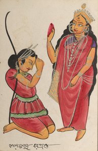 Kalaketu recibiendo una bendición de la diosa Chandi de Unknown artist