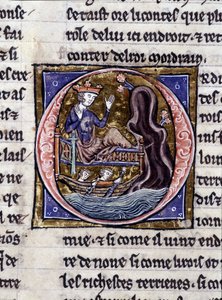 Rey Modreius. Manuscrito: Conquista del Santo Grial, escrito 717 años después de la pasión de nuestro señor. Biblioteca municipal de Rennes, ms. 255 (Colección de novelas de la Mesa Redonda); París de Unknown artist
