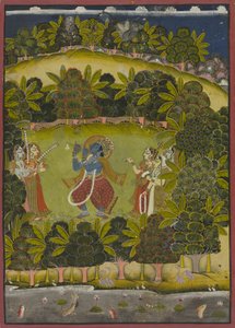 Krishna flauta para las Gopis