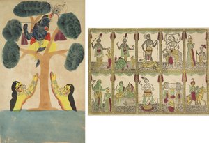 Krishna Steals the Clothes of the Cowgirls (Gopis) (recto); Das Avataras, Ten Incarnations of Vishnu (verso)