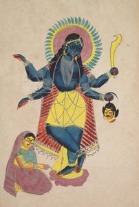 Krishna as Kali Worshipped by Radha (recto)