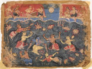 Krishna sporting with the gopis in the Jumna River, from a Bhagavata Purana de Unknown artist