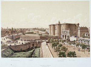 La Bastilla en 1740 (la prisión) - en "París a través de los siglos", finales del siglo XIX de Unknown artist