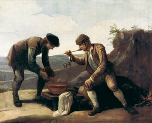 La Sopa Boba o el desayuno, pintura anónima del siglo XVIII. Madrid. Fundación Lázaro Galdiano de Unknown artist