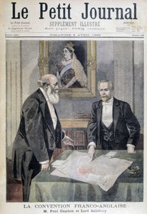La convención franco-inglesa: M. Paul Cambon y Lord Salisbury - en "Le Petit Journal" del 09/04/1899 de Unknown artist