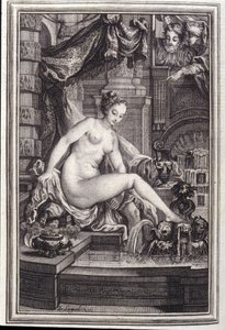 El Rey Candaules y el maestro en derecho- en “Cuentos y nuevas en verso” de Jean La Fontaine. 1762 de Unknown artist