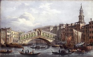 Le pont Rialto - en “Álbum de las principales vistas de Venecia”, ill. por Marco Moro, ed. Gio Brizeghel, c.1840 de Unknown artist