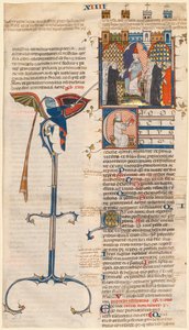 Hoja Extraída de un "Decretum" de Graciano: Inicial C[anonici cuiusdam ecclesiae] con un Clérigo Sentado de Unknown artist
