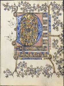 Hoja de un Libro de Horas: Inicial D