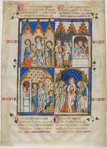 Hoja de un ciclo pictórico: Aparición de Cristo a las tres Marías, Cristo y los peregrinos de Emaús, Tomás el Dudoso y Aparición de Cristo a los Apóstoles de Unknown artist