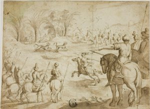 Caza de leopardos en Persia de Unknown artist
