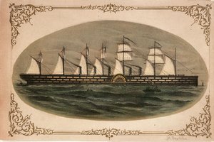 Leviatán "Great Eastern", c.1860 (litografía coloreada) de Unknown artist