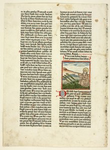 Vida de San Pirminio de Heiligenleben, Winterteil (Vidas de los santos, invierno), lámina 1 de xilografías de libros del siglo XV