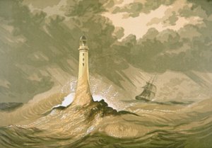 Faro con barco de vela