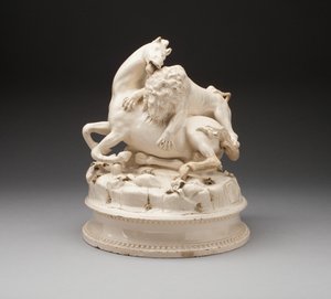 León atacando a caballo de Unknown artist