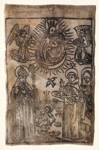 Madonna y Niño con Tres Miembros de la Orden de San Agustín: Santos Agustín, Nicolás y Clara