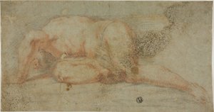 Hombre acostado, brazo sobre la cabeza de Unknown artist