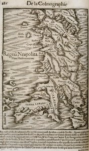 Mapa de Italia - en “Cosmografía Universal” de Unknown artist