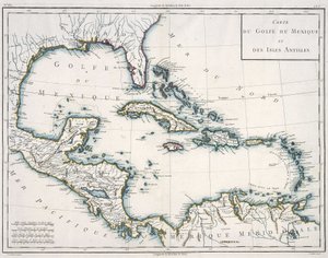 Mapa del Golfo de México y el Caribe de Unknown artist