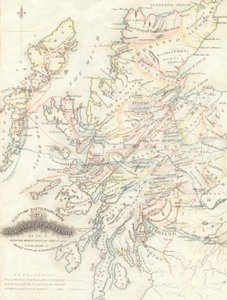 Mapa de las Tierras Altas de Escocia con los Territorios de los Clanes